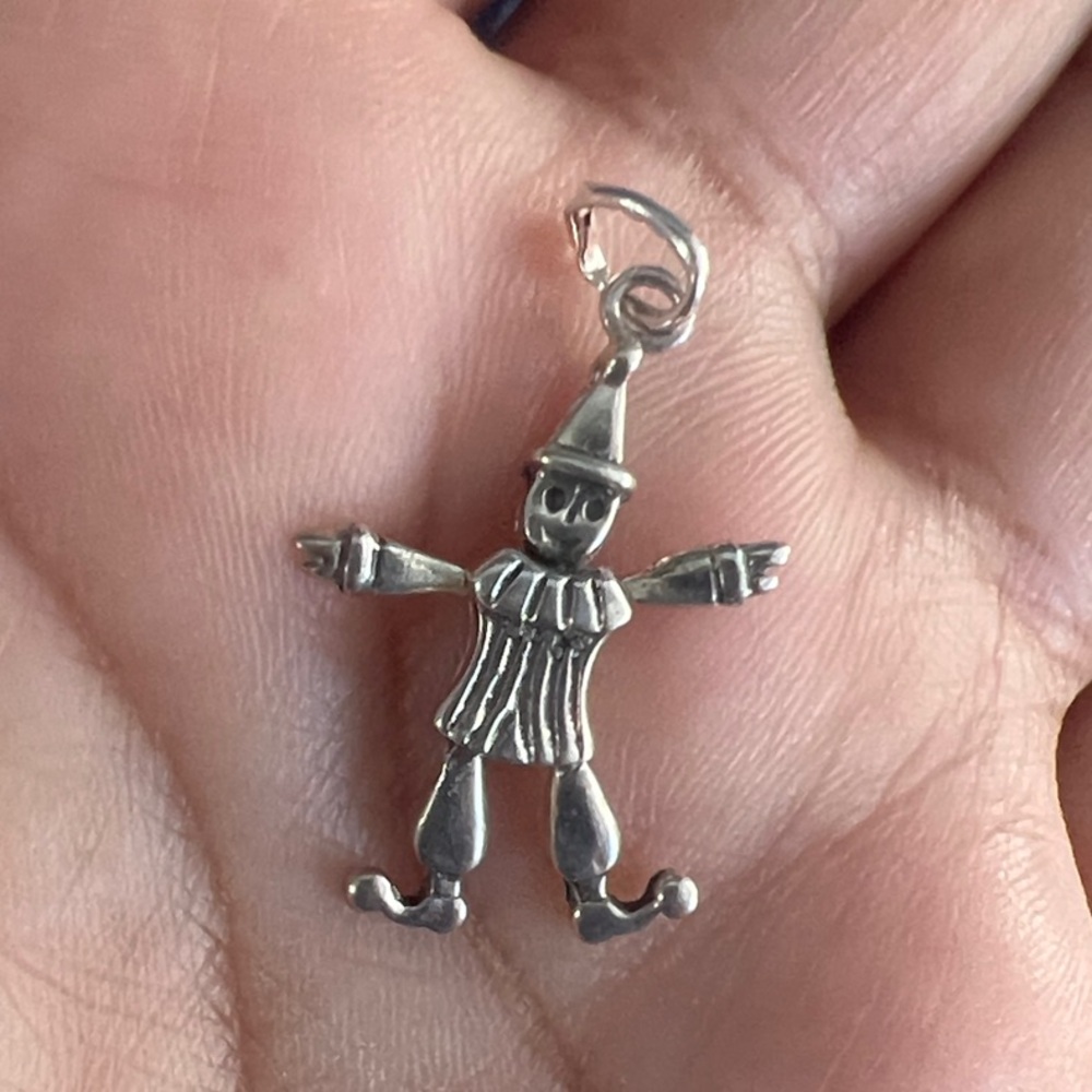 Silver Clown Pendant Necklace - Picture 2 of 7